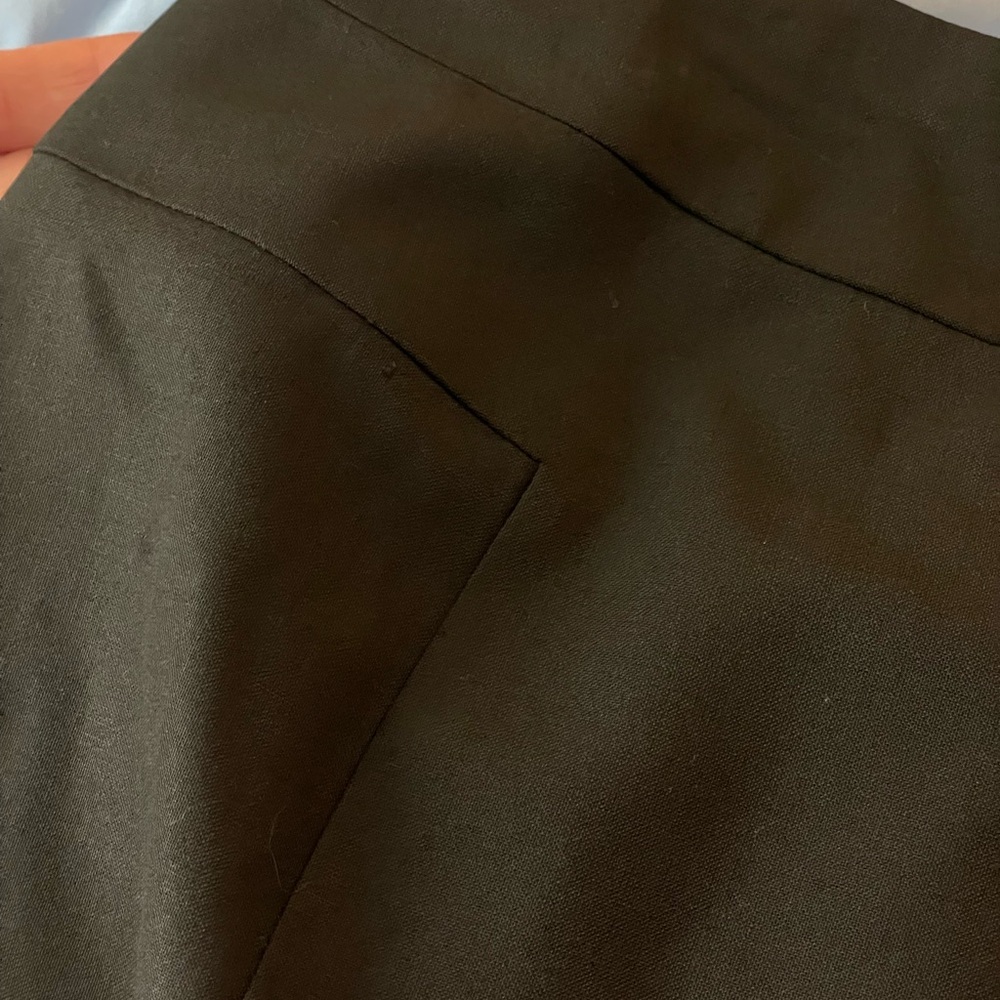 Talbots Petite black pencil skirt size 12P lined back zipper button wool spandex - Picture 7 of 11